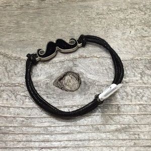 NWT Black & Silver Tone Mustache Bracelet!!